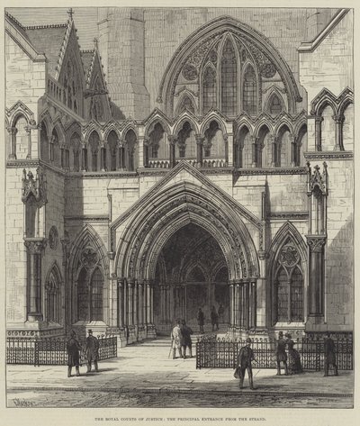 The Royal Courts of Justice, the Principal Entrance from the Strand by Frank Watkins